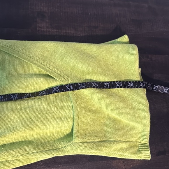 Side Effects Lime Green Open Front Cardigan With Pockets Size Large - Picture 6 of 6
